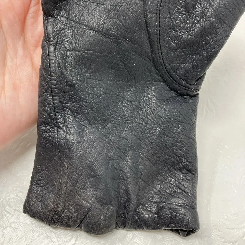 Soft Black Leather Gloves CASHMERE lined Women’s Sz 7 Vintage Philippines